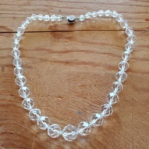 Graduated faceted crystal bead necklace